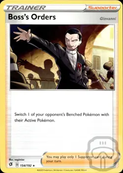 Boss's Orders 154/192 R Rebel Clash Pokemon NM/M - Image 3