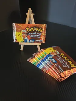 3 x Sealed Pokemon Topps Series 1 Booster Packs - Blue Logo 1999 English - Image 3