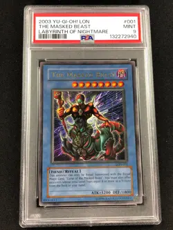 Yugioh 2003 The Masked Beast LON-001 PSA 9 Ultra Rare - Image 1