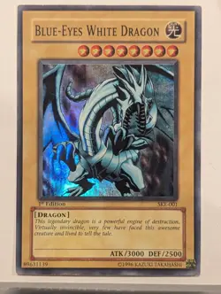 Yu-Gi-Oh Blue-Eyes White Dragon SKE-001 Super Rare 1st Edition LP - Image 1