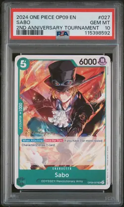 PSA 10 Sabo - OP09-027 - 2nd Anniversary Tournament 2024 One Piece - Image 1