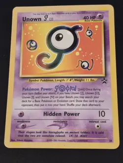 Pokemon Unown J 38/53 Black Star Promo Rare Card Light Play - Image 1