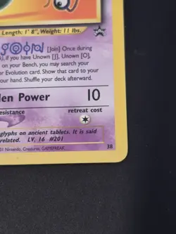 Pokemon Unown J 38/53 Black Star Promo Rare Card Light Play - Image 2