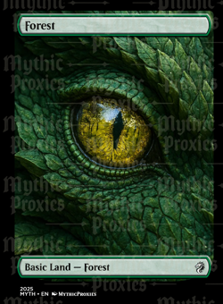 Forest Basic Land Dragon Eye Showcase High Quality Altered Art Custom Card - Image 1