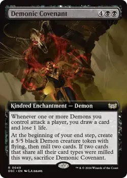 1x BORDERLESS DEMONIC COVENANT - Duskmourn - MTG - Magic the Gathering - Image 1