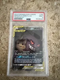 Pokemon 2019 Gengar & Mimikyu GX Alternative Art 165/181 PSA 9 Mint - Image 1