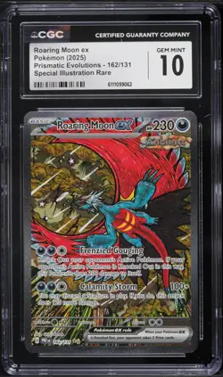 2025 Pokemon Prismatic Evolutions SIR Roaring Moon Ex #162 CGC 10 - Image 1