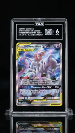 Pokemon Mewtwo & Mew GX TAG TEAM Full Art Holo Rare SM191 TAG6 - Image 1