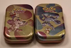 Pokemon Scarlet & Violet 151 Mini Tin - Lot of 2 - Machamp And Meowth - Image 1