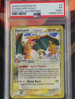 Pokemon TCG Charizard EX Crystal Guardians Holo Rare - Graded PSA 1 MK - Image 1