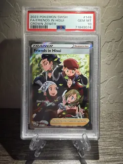 🔥Friends in Hisui 148 🔥PSA 10 Crown Zenith Full Art Trainer GEM💎 Pokemon TCG - Image 1