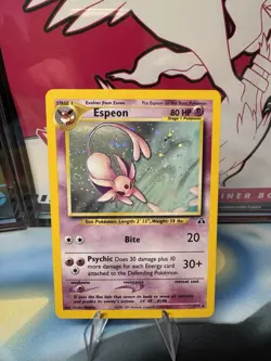 Pokemon Espeon Neo Discovery Holo Rare 80HP Stage 1 1/75 Psychic 2001 - Image 1