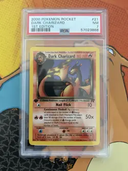 2000 Pokemon Dark Charizard 1st Edition 21/82 PSA 7 NM - Image 1