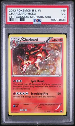 2013 POKEMON B&W LEGEND TREASURES COSMOS-MEGA CHARIZARD #19 CHARIZARD-HOLO PSA 3 - Image 1
