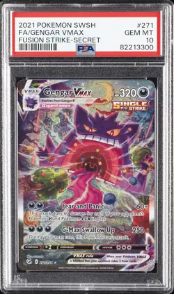 2021 POKEMON SWORD & SHIELD FUSION STRIKE SECRET FULL ART/GENGAR VMAX PSA 10 - Image 1