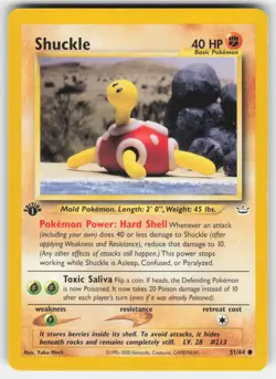 Shuckle 51/64 Common Neo Revelation Pokemon 1st Edition LP - Image 1