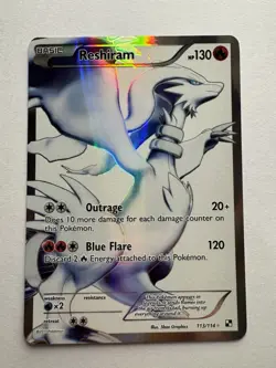Pokemon TCG Reshiram 113/114 Black White Holo Full Art Ultra Rare Card - Image 1