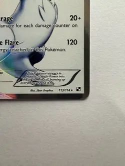 Pokemon TCG Reshiram 113/114 Black White Holo Full Art Ultra Rare Card - Image 5