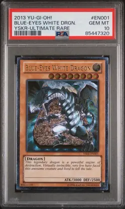2013 Yugioh Kaiba Blue-Eyes White Dragon Ultimate Rare YSKR-EN001 PSA 10 - Image 1