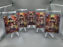 5 One Piece TCG Monkey D Luffy ST10-006 SR Treasure Booster Set Promo 4x SEALED - Image 1