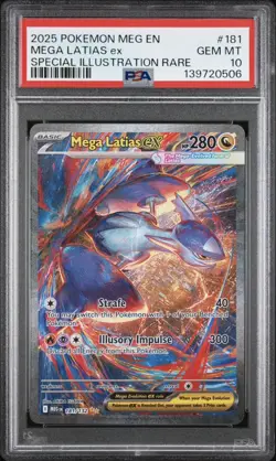 2025 POKEMON MEGA EVOLUTION SPECIAL ILLUSTRATION RARE #181 MEGA LATIAS EX PSA 10 - Image 1