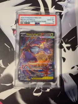 2025 POKEMON MEGA EVOLUTION SPECIAL ILLUSTRATION RARE #181 MEGA LATIAS EX PSA 10 - Image 1