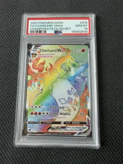 2020 Charizard VMAX Rainbow 074/073 Champion’s Path PSA 10 Gem Mint Pokemon - Image 1