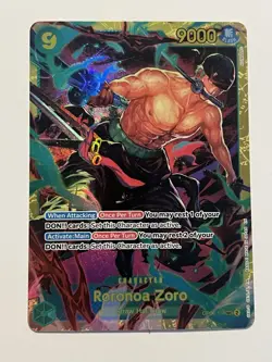 Bandai Roronoa Zoro OP06-118 One Piece Card Game Full Art Secret Rare SEC Eng - Image 1