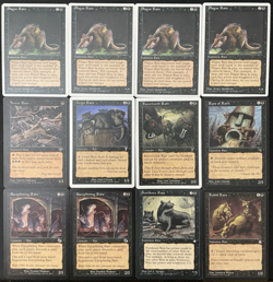 Vintage MTG Lot: 12 Black Card Lot - RATS! - NM/LP - Magic The Gathering - Image 1