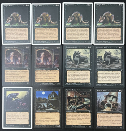 Vintage MTG Lot: 12 Black Card Lot - RATS! - NM/LP - Magic The Gathering - Image 1