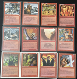 Vintage Magic Lot: 1994-1997 Era 12 RED Cards - Played - Magic The Gathering - Image 1