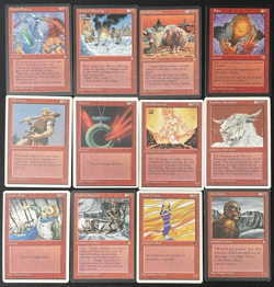 Vintage MTG Lot: 1995-1996 Era 12 RED Cards - Good Condition Magic The Gathering - Image 1