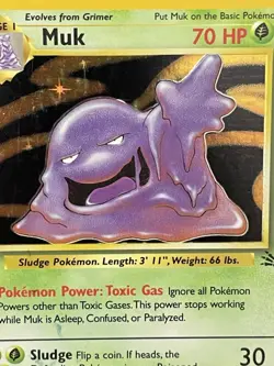 Muk Fossil 13/62 Holo Rare LP Vintage WOTC Pokemon Card - Image 2