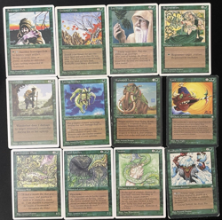 Vintage MTG Magic Lot: 1994-1996 12 GREEN Cards LP/MP Condition - Image 1