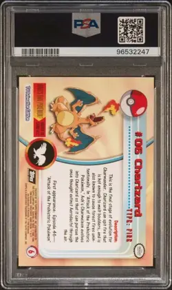 Topps 1999 Pokemon T.V. Charizard #6 Foil PSA 7 Fire Dragon Card - Image 2