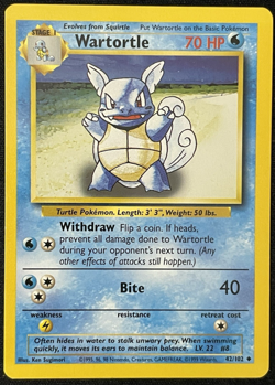 Wartortle Base Set - Near Mint - Vintage WOTC Pokemon Card - Image 1