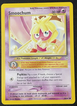 Smoochum Neo Revelation Vintage NM/LP Pokemon Card - Image 1