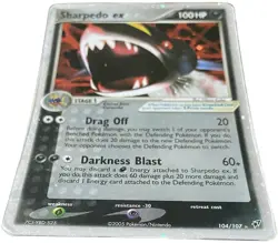 Sharpedo EX 104/107 Deoxys Holo Ultra Rare Pokemon Card 2005 HP - Image 2