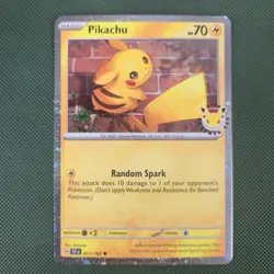 DOUBLE WHOLE SWIRL 🌀💫 NM Pikachu 051/162 30th Anniversary Stamped Pokemon Card - Image 5