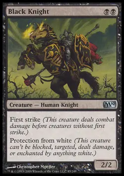 Magic the Gathering MTG Black Knight (85) Magic 2010 LP - Image 1