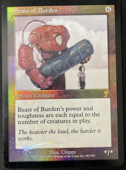 Beast of Burden Foil 7th Edition NM 2001 Very Rare - Vintage Magic The Gathering - Image 1