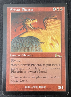Shivan Phoenix Urza's Legacy 1999 - Played - Vintage MTG Magic The Gathering - Image 1