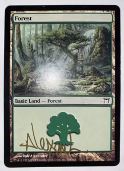 Signed Forest #305 MP Champions of Kamigawa Artist Rob Alexander 2004 MTG Magic! - Image 1