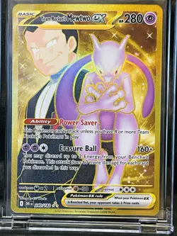 2025 Pokemon Destined Rivals Team Rocket's Mewtwo ex HoloHyperRare 240/182 Mint - Image 1