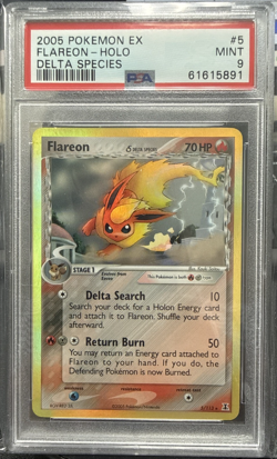 2005 Pokemon EX Flareon Holo Delta Species 5/113 PSA 9 - Image 1