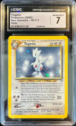 *SWIRL* 2000 POKEMON NEO GENESIS #16 TOGETIC-HOLO CGC 7 - Image 1