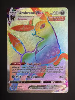 Pokemon TCG Evolving Skies Umbreon VMAX Rainbow Secret 214/203 - Image 1