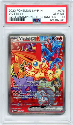 Pokemon Victini EX #078 IN Sv3s Championship PSA 10 Gem Mint - Image 1