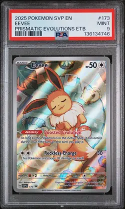 2025 POKEMON SVP EN-SV BLACK STAR PROMO #173 EEVEE PSA 9 - Image 1