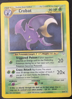 Crobat - Neo Revelation 4/64 NM Near Mint Holo 🌀Swirl🌀2001 Vintage Pokemon - Image 1